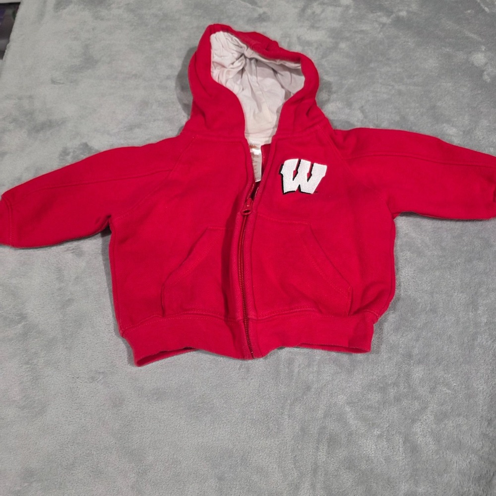 Wisconsin Badgers Zip Up Hoodie- Infant- Size 6-9 months